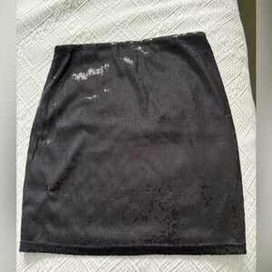 Garage Black Sequin Pencil Skirt